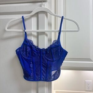 Princess Polly Royal Blue Mesh Corset Top XS/S